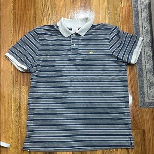 Brooks Brothers Navy and White Striped Polo